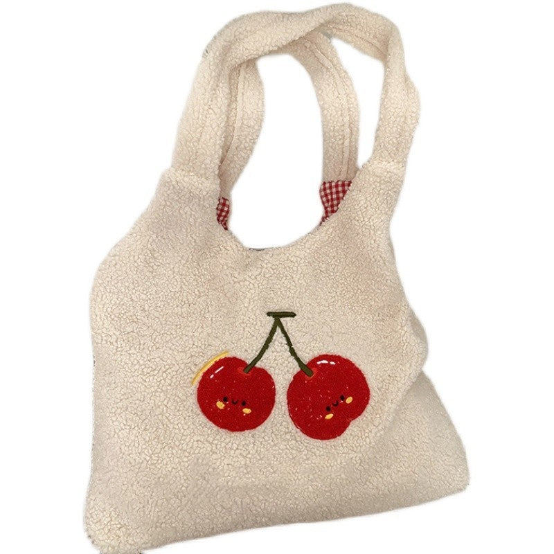 Thickened Plush Lazy Style Handbag