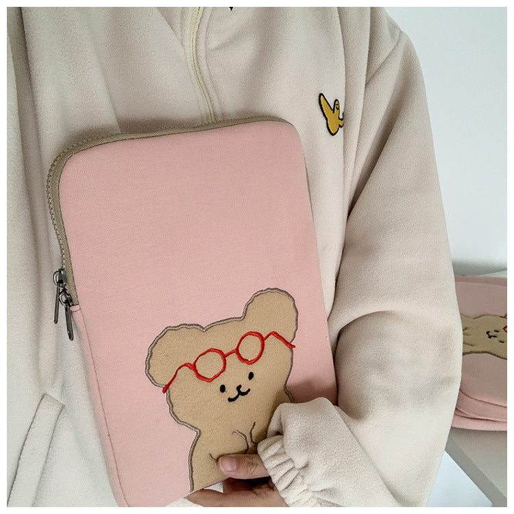 Compatible with Apple, Wind Girl Tablet Bag Bear Ipad Bag Student Korean Version