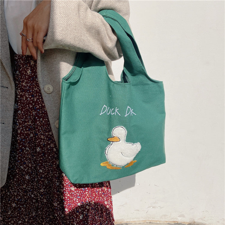 Cute duck cartoon tote bag