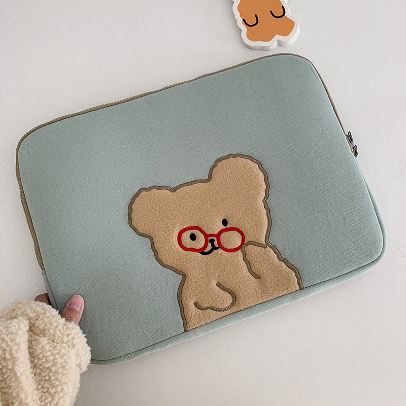 Compatible with Apple, Wind Girl Tablet Bag Bear Ipad Bag Student Korean Version