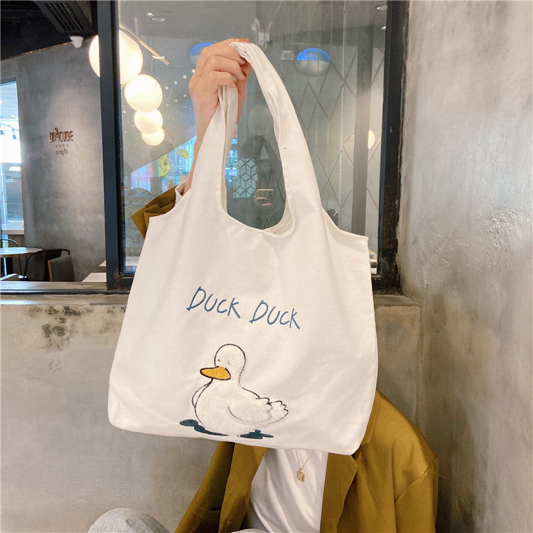 Cute duck cartoon tote bag