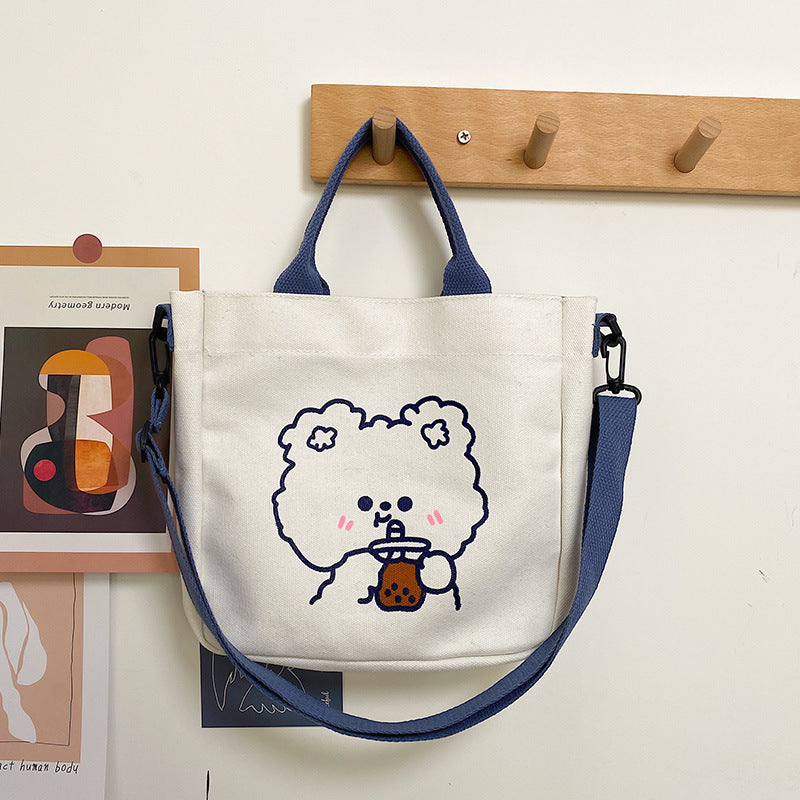 Cute Canvas Bag Female Messenger Bag Korean Ins Japanese Portable Single Shoulder Bag