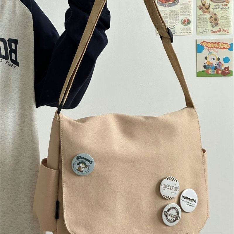 Solid Color Large-capacity Crossbody Bag Women Japanese style