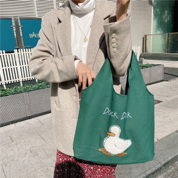 Cute duck cartoon tote bag