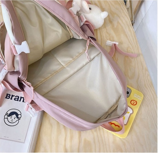 Women's Design Contrast Color Niche Backpack Girl Mori Japanese Style Male High School Student Simple College Students Bag