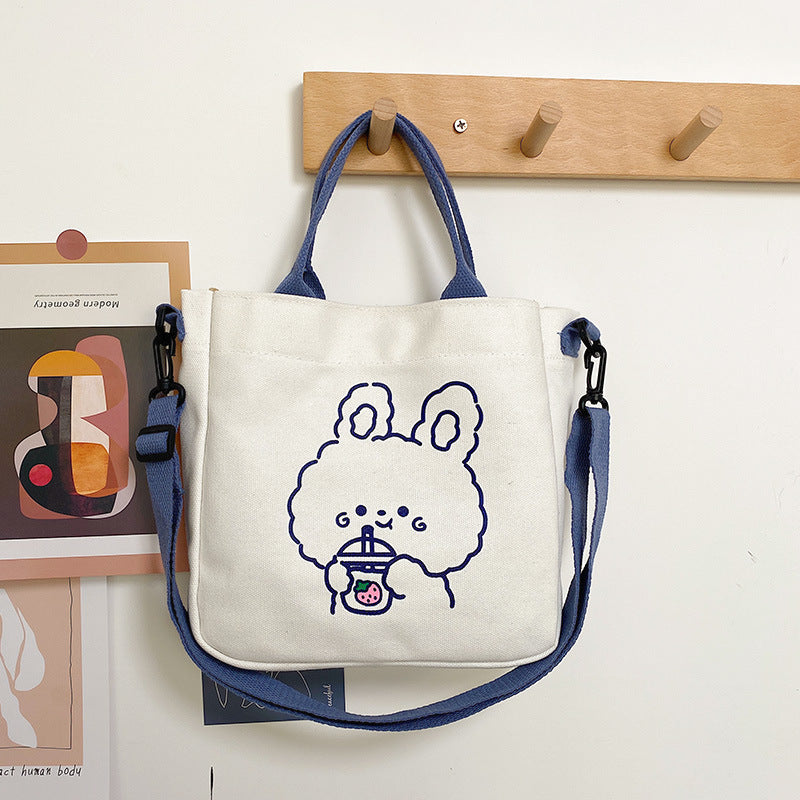 Cute Canvas Bag Female Messenger Bag Korean Ins Japanese Portable Single Shoulder Bag
