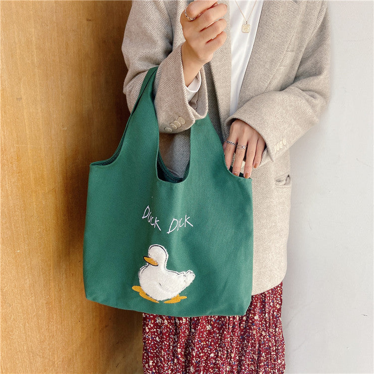Cute duck cartoon tote bag