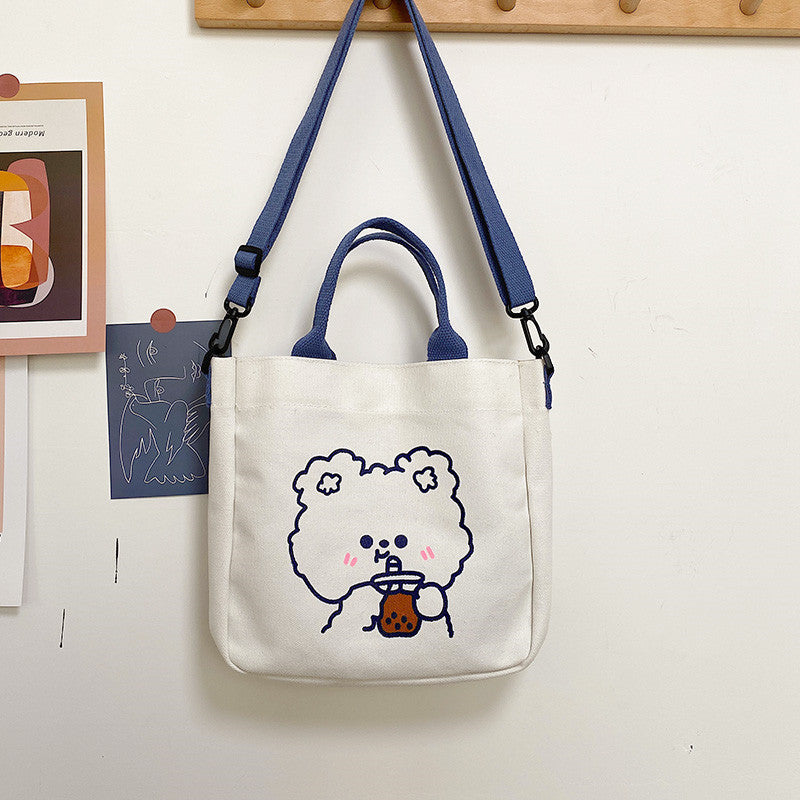 Cute Canvas Bag Female Messenger Bag Korean Ins Japanese Portable Single Shoulder Bag