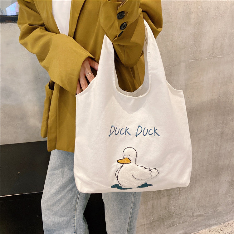 Cute duck cartoon tote bag