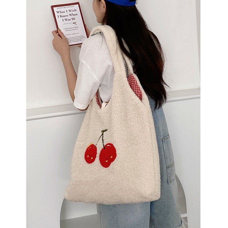 Thickened Plush Lazy Style Handbag
