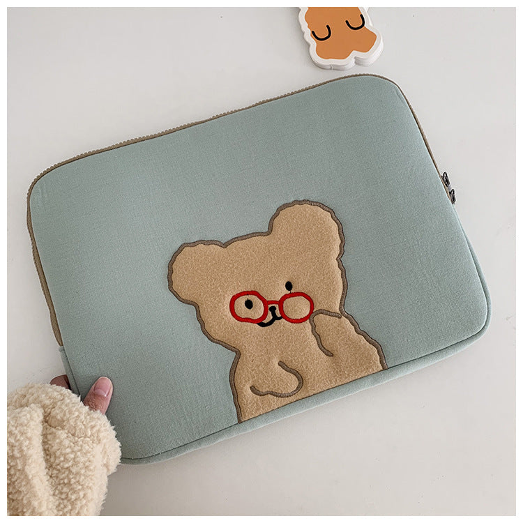 Compatible with Apple, Wind Girl Tablet Bag Bear Ipad Bag Student Korean Version