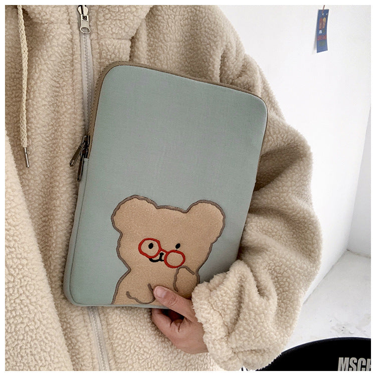 Compatible with Apple, Wind Girl Tablet Bag Bear Ipad Bag Student Korean Version