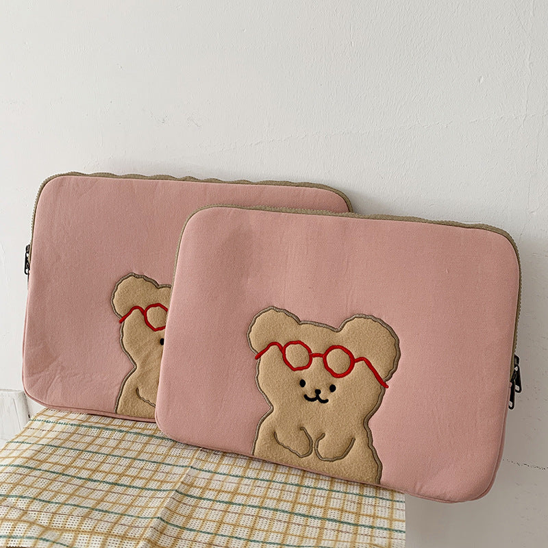 Compatible with Apple, Wind Girl Tablet Bag Bear Ipad Bag Student Korean Version