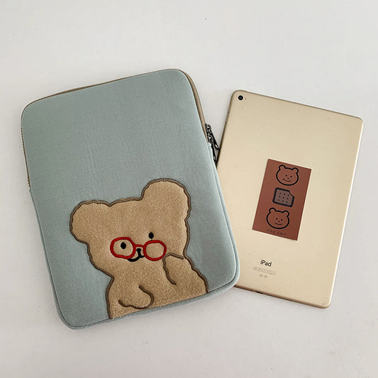 Compatible with Apple, Wind Girl Tablet Bag Bear Ipad Bag Student Korean Version
