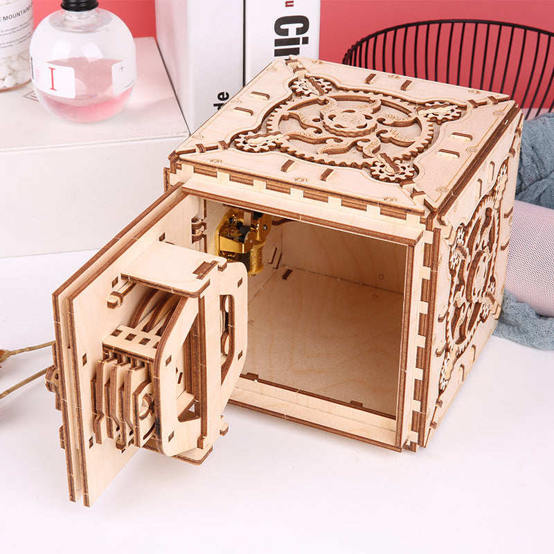 Wooden Mechanical Three-Dimensional Puzzle Password Box
