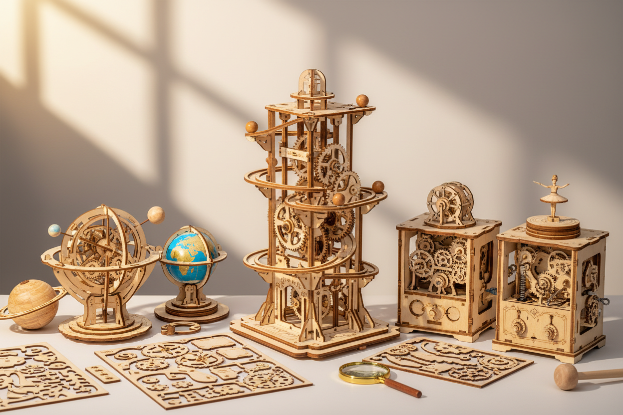 3D wooden mechanical puzzle models