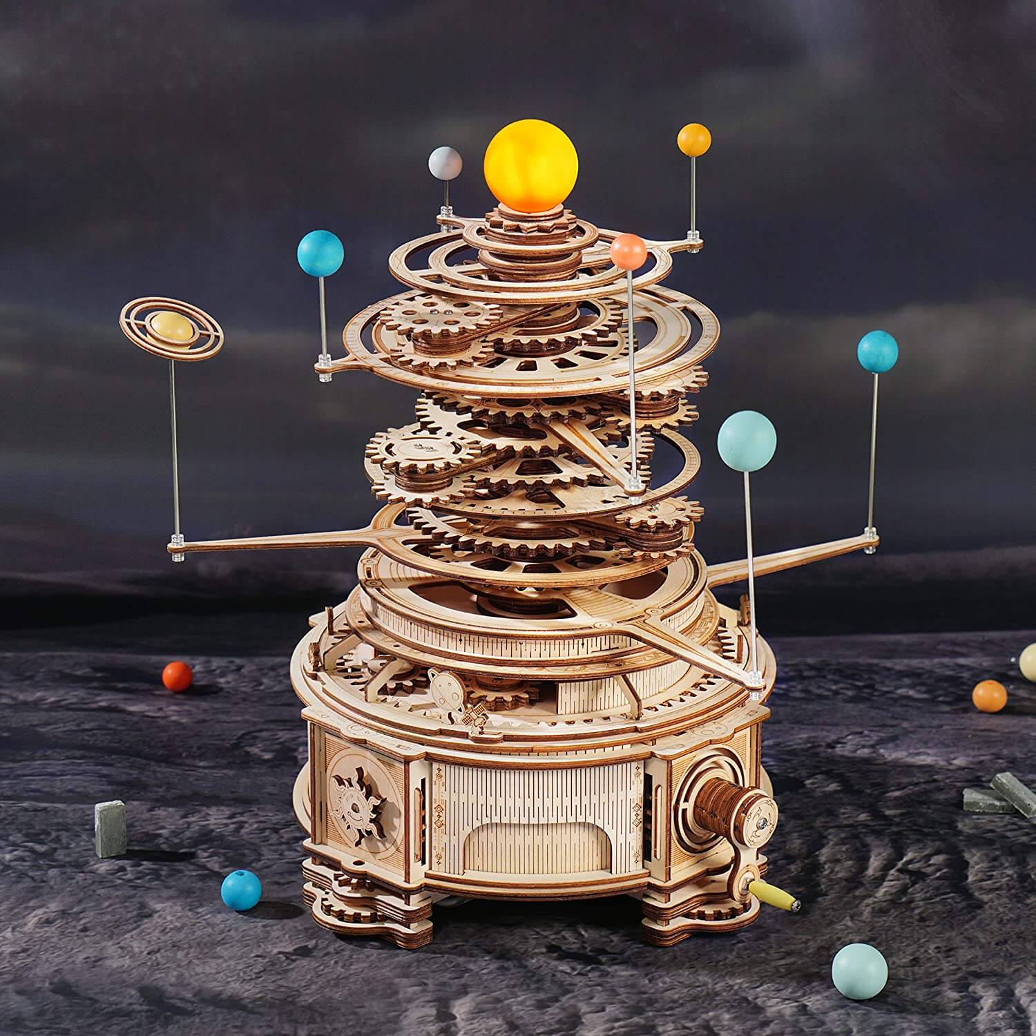 ROKR 3D Wooden Orrery Puzzle Amazing Mechanical Model Kit for Kids