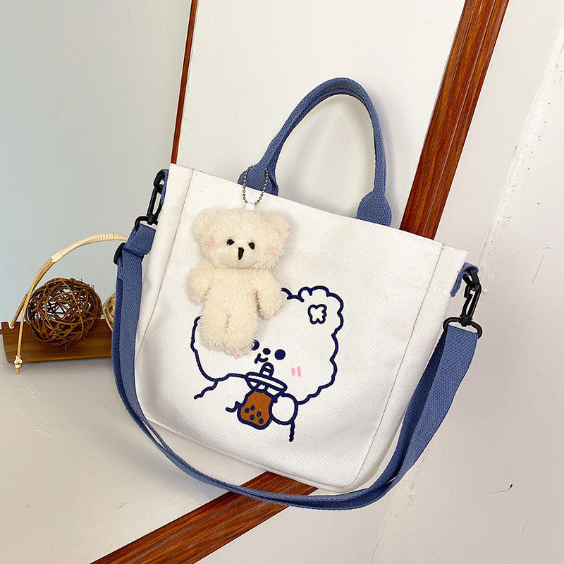 Cute Canvas Bag Female Messenger Bag Korean Ins Japanese Portable Single Shoulder Bag