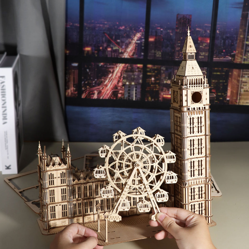 3D Wooden Puzzle Big Ben Model Kits Desktop Clock DIY Building Blocks Creative Gift Home Decor For Family Unique Christmas Gift