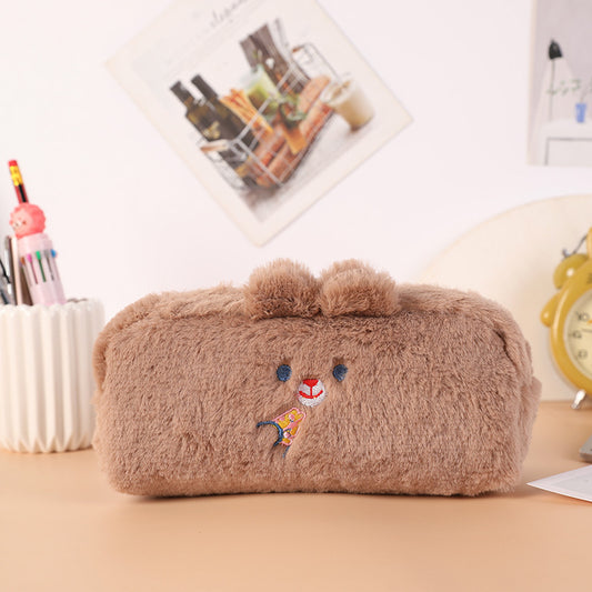Ins Japanese High-value Plush Bear Pen Bag Korean
