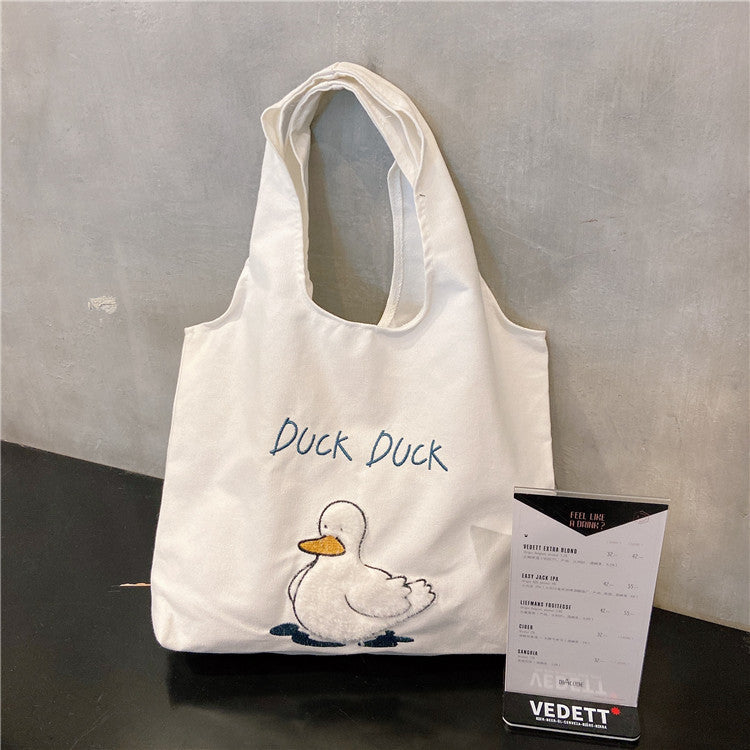 Cute duck cartoon tote bag