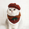 Pet Christmas Cat Hat Bib Dress Up Clothes