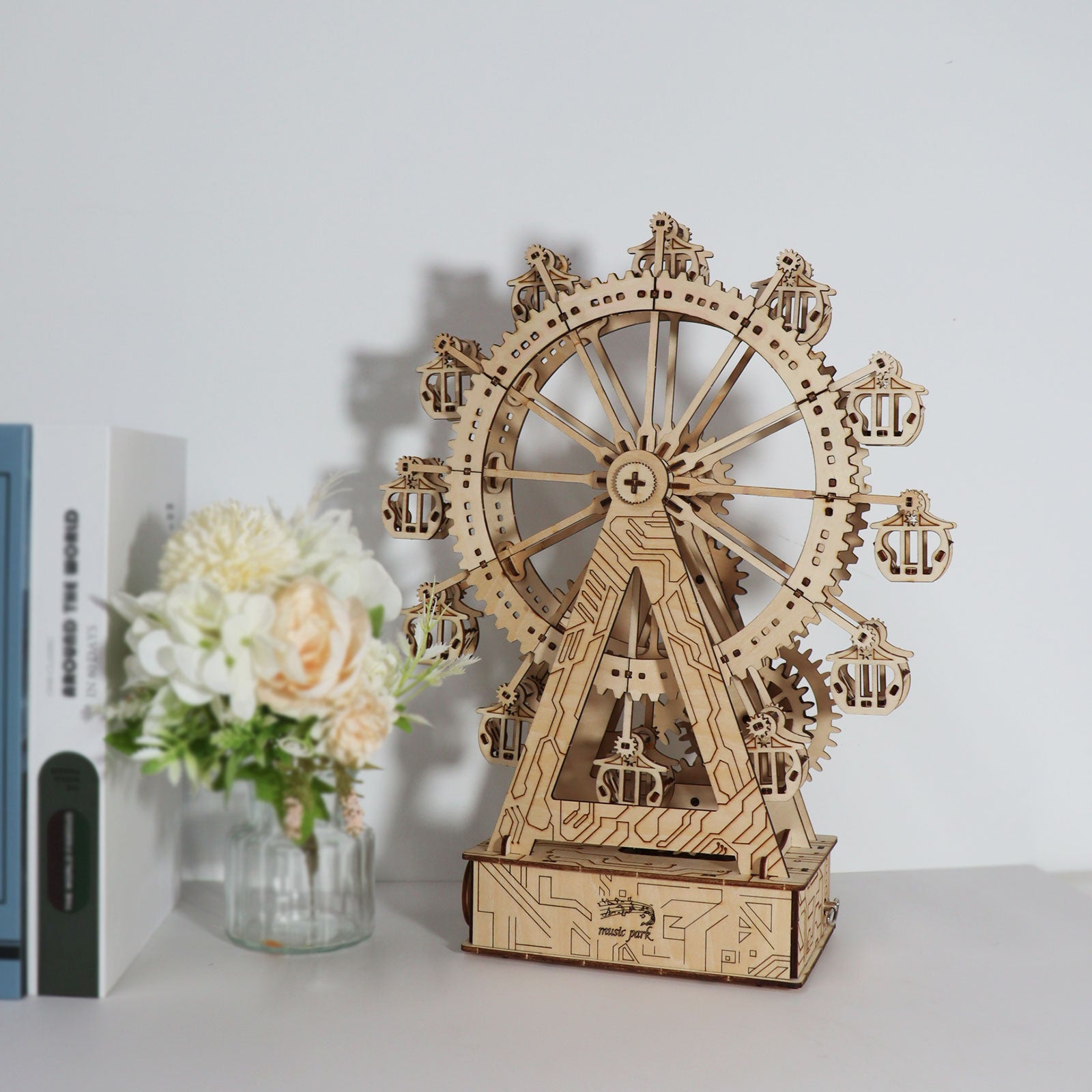 3D Wooden Puzzle Gear Ferris Wheel Music Box You Are My Sunshine Handmade Assembly Model Kit Holidays Brthdays Christmas Gifts